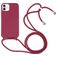 Mobigear Lanyard iPhone 16 Coque avec cordon en Silicone - Rouge