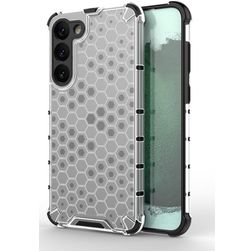 Mobigear Honeycomb Coque Samsung Galaxy S23 Plus Coque arrière Rigide Anti-Chocs - Blanc