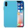 Mobigear Rubber Touch Coque iPhone XS Coque arrière en Silicone - Bleu