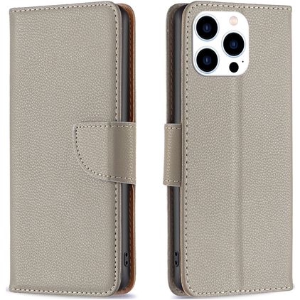 Mobigear Excellent iPhone 16 Pro Max Étui Portefeuille - Gris