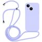 Mobigear Lanyard iPhone 14 Coque avec cordon en Silicone - Violet