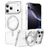 Mobigear Frosted Mag Coque iPhone 17 Pro MagSafe Coque arrière Rigide avec Support Amovible - Argent