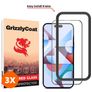 GrizzlyCoat Easy Fit iPhone 15 Pro Max Verre trempé Protection d'écran - Compatible Coque + Cadre d'installation - Noir (Lot de 3)