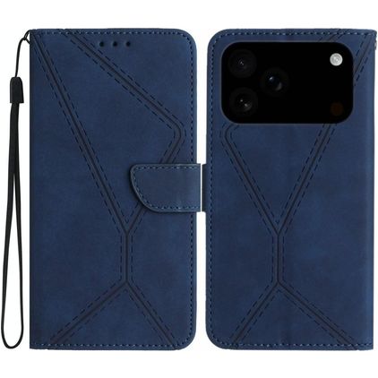 Mobigear Stitch Housse iPhone 17 Pro Max Etui Porte-Monnaie - Bleu