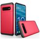 Mobigear Card Coque Samsung Galaxy S10 Plus Coque arrière Rigide Anti-Chocs avec Porte-Cartes - Rouge