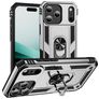 Mobigear Armor Ring Coque iPhone 18 Pro Coque arrière Rigide Anti-Chocs avec Anneau-Support - Argent