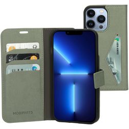 Mobiparts Classic Wallet Housse iPhone 13 Pro Etui Porte-Monnaie - Stone Green