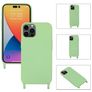 Mobigear Lanyard iPhone 14 Pro Coque avec cordon en Silicone - Vert
