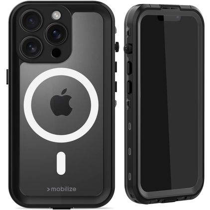 Mobilize Waterproof Coque iPhone 16 Pro MagSafe Coque arrière Imperméable Rigide - Noir