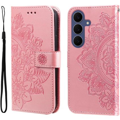 Mobigear Flowers Housse Samsung Galaxy S26 FE Etui Porte-Monnaie - Rose doré