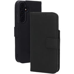 Mobiparts Wallet Housse Samsung Galaxy A55 Etui en Cuir Véritable Porte-Monnaie - Noir