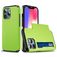 Mobigear Card Coque iPhone 14 Pro Max Coque arrière Rigide Anti-Chocs avec Porte-Cartes - Vert
