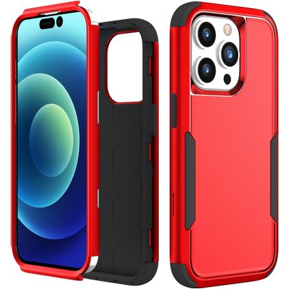 Mobigear Ultra Tough Coque iPhone 15 Pro Coque arrière Rigide Anti-Chocs - Rouge
