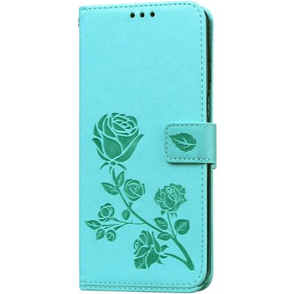 Mobigear Roses Housse Xiaomi Redmi Note 9 Pro Etui Porte-Monnaie - Turquoise