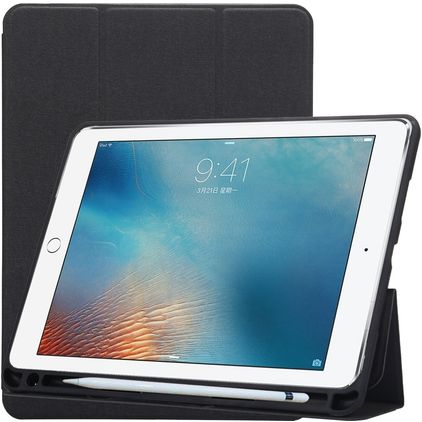 Mobigear Tri-Fold Gel Coque iPad Pro 10.5 Pouces (2017) Etui en TPU,Similicuir + Porte-crayon - Noir
