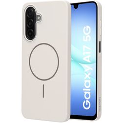 Mobiparts Slim Line Coque Samsung Galaxy A17 MagSafe Coque arrière Rigide - Off White