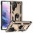 Mobigear Armor Ring Coque Samsung Galaxy S23 Ultra Coque arrière Rigide Anti-Chocs avec Anneau-Support - Or