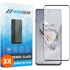 Mobigear Premium OnePlus 12 Verre trempé Protection d'écran - Compatible Coque - Noir (Lot de 3)
