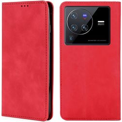 Mobigear Retro Slim Housse Vivo X80 Pro Etui Porte-Monnaie - Rouge