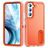 Mobigear Rugged Stand Coque Samsung Galaxy S23 Coque arrière Rigide Anti-Chocs avec Support Amovible - Orange