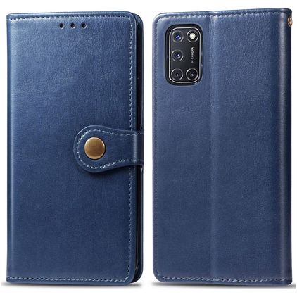 Mobigear Snap Button OPPO A52 Étui Portefeuille - Bleu