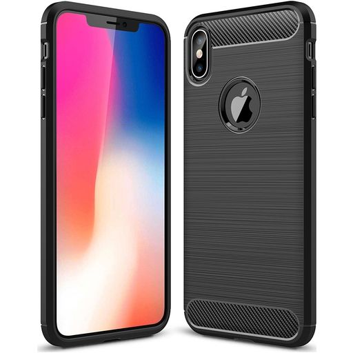Mobigear Brushed Slim Coque iPhone XS Max Coque arrière en TPU Souple - Noir