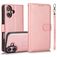 Mobigear Wallet Housse iPhone 16 Plus Etui avec Coque Détachable Porte-Monnaie - Rose doré