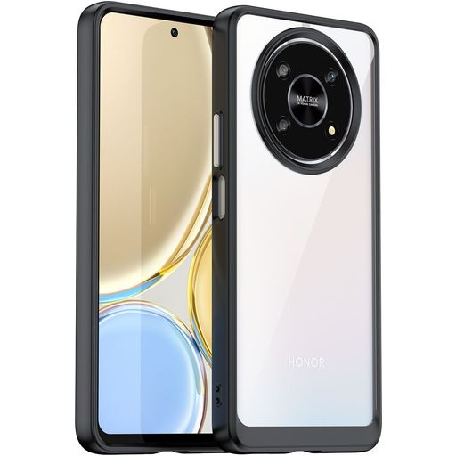 Mobigear Crystal Coque HONOR Magic 4 Lite Coque arrière Rigide - Transparent / Noir