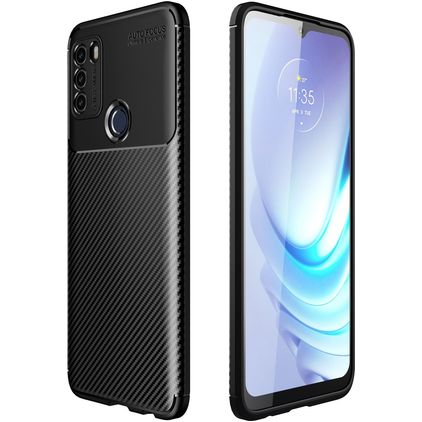 Mobigear Racing Coque Motorola Moto G50 Coque arrière en TPU Souple - Noir