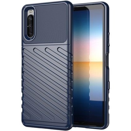 Mobigear Groove Coque Sony Xperia 10 III Coque arrière en TPU Souple - Bleu