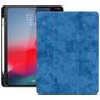 Mobigear Tri-Fold Gel Coque iPad Pro 12.9 Pouces (2018) Etui en TPU,Similicuir + Porte-crayon - Bleu
