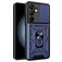 Mobigear Armor Ring Cam Slide Samsung Galaxy S24 FE Plastique rigide Coque arrière Antichoc avec bague de maintien et cache caméra coulissant - Bleu