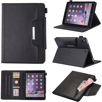 Mobigear Luxury Coque iPad 9 (2021) Etui + Porte-crayon - Noir