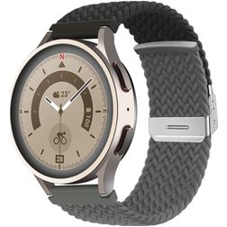 Mobigear Braided Dual Bracelet Nylon Smartwatch Fermeture à pince - Connexion universelle de 20 mm - Noir / Gris