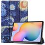 Mobigear Tri-Fold Coque Samsung Galaxy Tab S6 Lite Etui - The Starry Night
