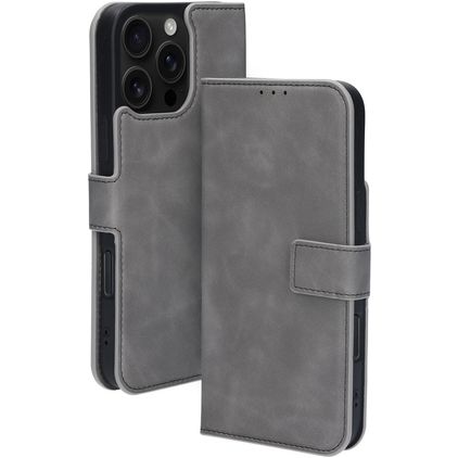 Mobiparts Classic Wallet MagSafe Housse iPhone 16 Pro Max MagSafe Etui Porte-Monnaie - Granite Grey