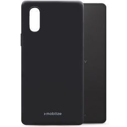 Mobilize Rubber Gelly Coque Sony Xperia 10 IV Coque arrière en TPU Souple - Matt Black