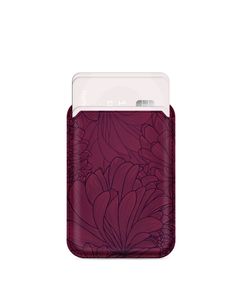 MIO - Porte Cartes en - 3 Cartes - Compatible MagSafe - Berry Blooms