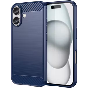 Mobigear Brushed Slim Coque iPhone 16 Coque arrière en TPU Souple - Bleu