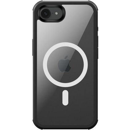 Valenta Full Cover Coque iPhone 16e MagSafe Coque arrière en Verre trempé Anti-Chocs - Noir