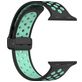 Mobigear Sport Plus Mag Bracelet Silicone Apple Watch Fermeture magnétique - 42/41/40/38 mm - Noir / Turquoise