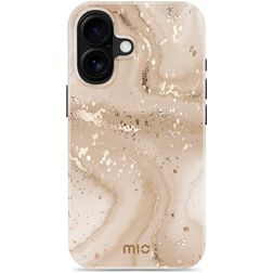 MIO iPhone 16 MagSafe Plastique rigide Coque arrière - Gold Marble