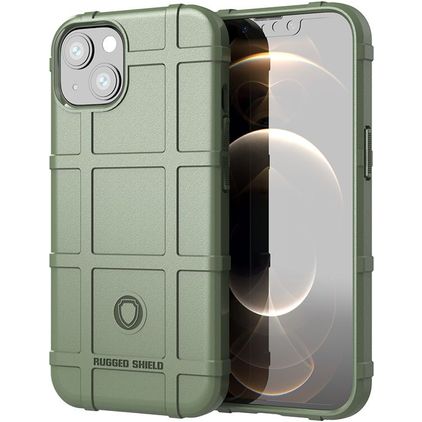 Mobigear Rugged Shield Coque iPhone 13 Mini Coque arrière en TPU Souple Anti-Chocs - Vert