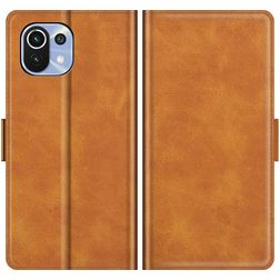 Mobigear Slim Magnet Housse Xiaomi Mi 11 Lite Etui Porte-Monnaie - Cognac