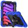 Mobigear SureGrip Xtreme Coque iPad Mini 6 (2021) Coque arrière en Plastique rigide,Silicone + Porte-crayon + Bandoulière + Support Amovible - Noir / Dark Blue
