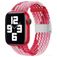 Mobigear Braided Bracelet Nylon Apple Watch Fermeture à pince - 49/46/45/44 mm - Rose / Rouge