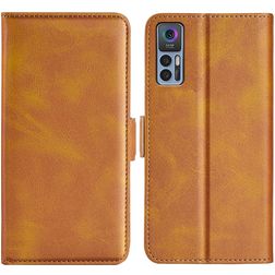 Mobigear Slim Magnet Housse TCL 30 Plus Etui Porte-Monnaie - Cognac