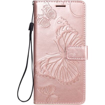 Mobigear Butterfly Housse Samsung Galaxy A31 Etui Porte-Monnaie - Rose doré