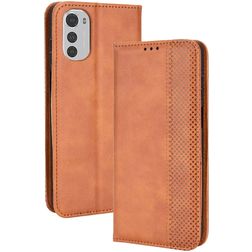 Mobigear Sensation Housse Motorola Moto E32s Etui Porte-Monnaie - Marron