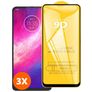 Mobigear Premium Motorola One Hyper Verre trempé Protection d'écran - Compatible Coque - Noir (Lot de 3)